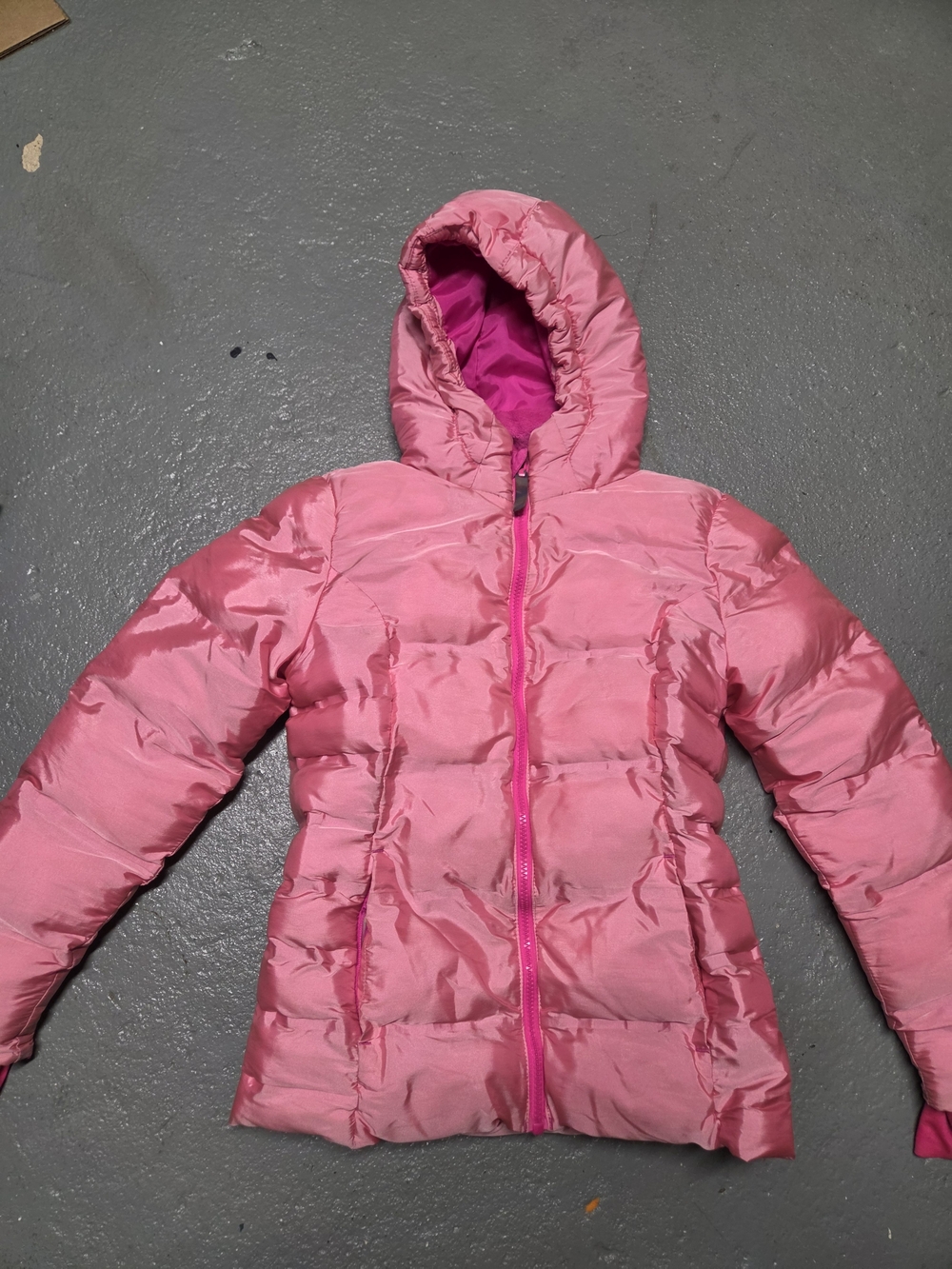 Girls' Pink Hooded Puffer Jacket